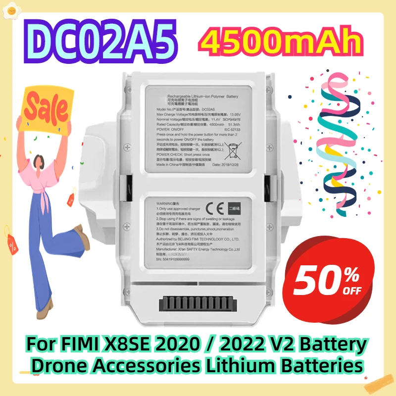 

For FIMI X8SE 2020 / 2022 V2 Battery Drone Accessories Lithium Batteries 4500mAh