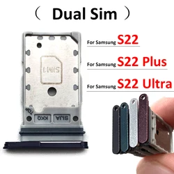 Slot para cartão SIM duplo para Samsung S22 Plus, bandeja do cartão SD, adaptador, Ultra