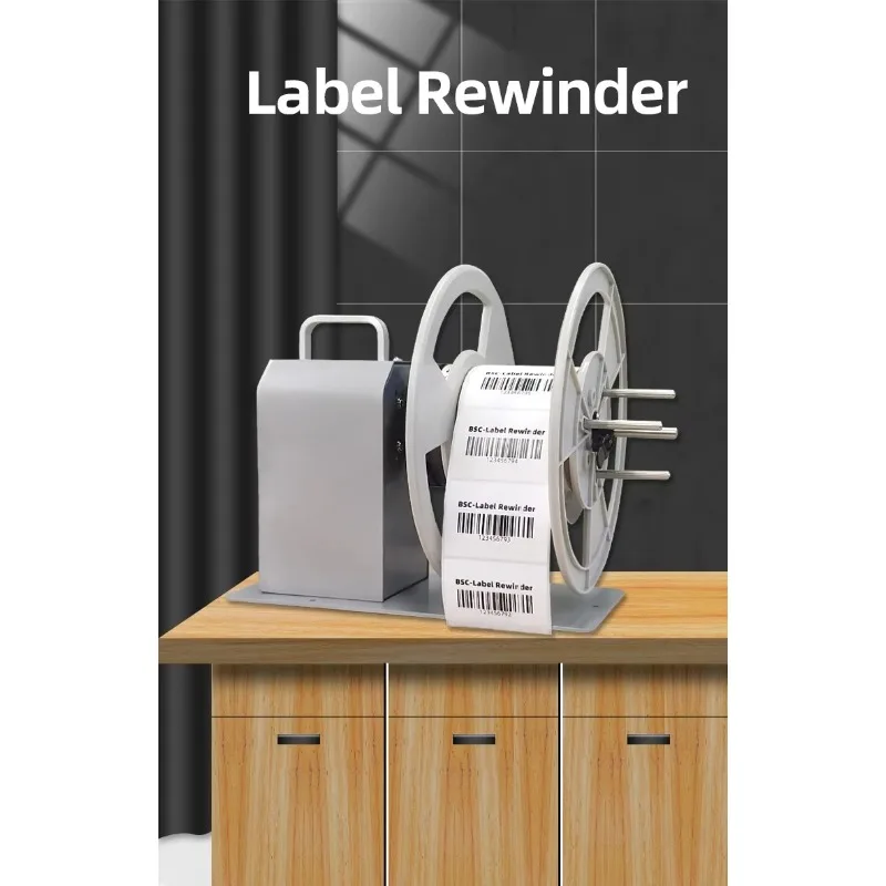 Low Noise Barcode Printer Label Rewinder BSC-X6S Adjustable Core Label Rewinder External Label Rewinder Support Coreless Winding