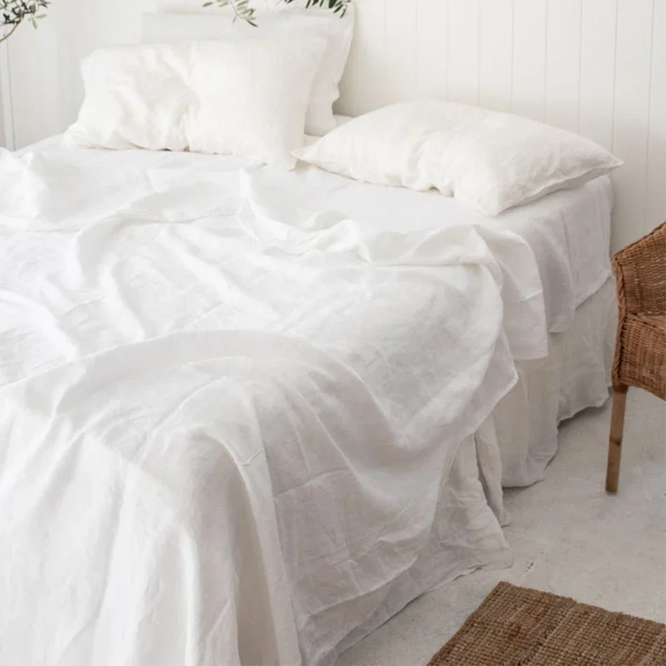 Pure 100% Linen Flat Sheet Moisture Absorbent All Season Linen Bed Sheet Various Sizes Solid Color 1 Piece Linen Flat Sheet Only