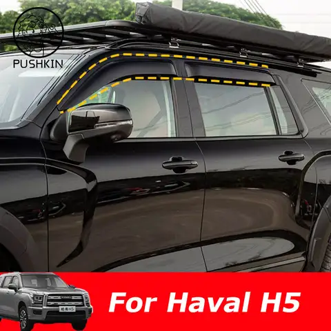 만리장성 Haval H5 2023 2024 2025 자동차 창문 바이저 문짝, 비 햇빛 가리개 측면 창문 커버 트림, 자동차 액세서리