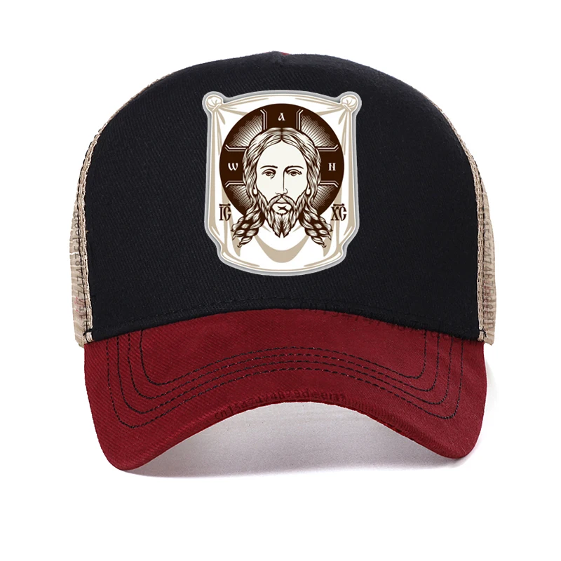 

Face Of Jesus Orthodox Church Icon Religion printing Baseball Cap Men women Christianity hat Adjustable cool Mesh Trucker hats