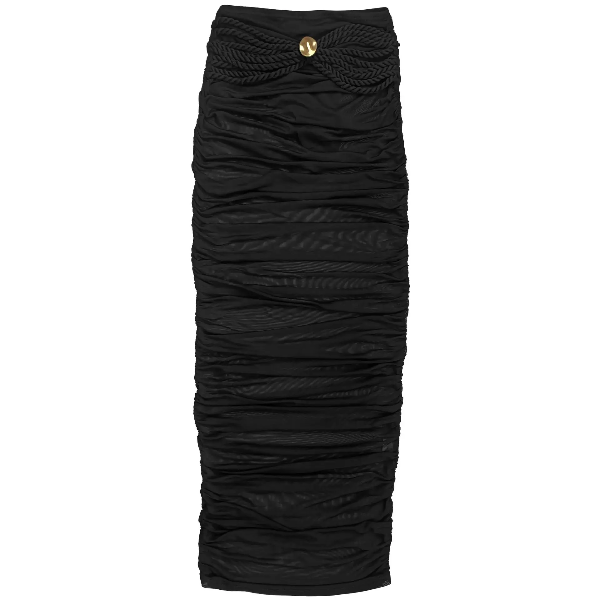 Women's Set Mesh Ruched Sleeveless Strapless Tops and Long Skirts Suit Fall Sexy Party Birthday Holiday Two 2 Piece Set