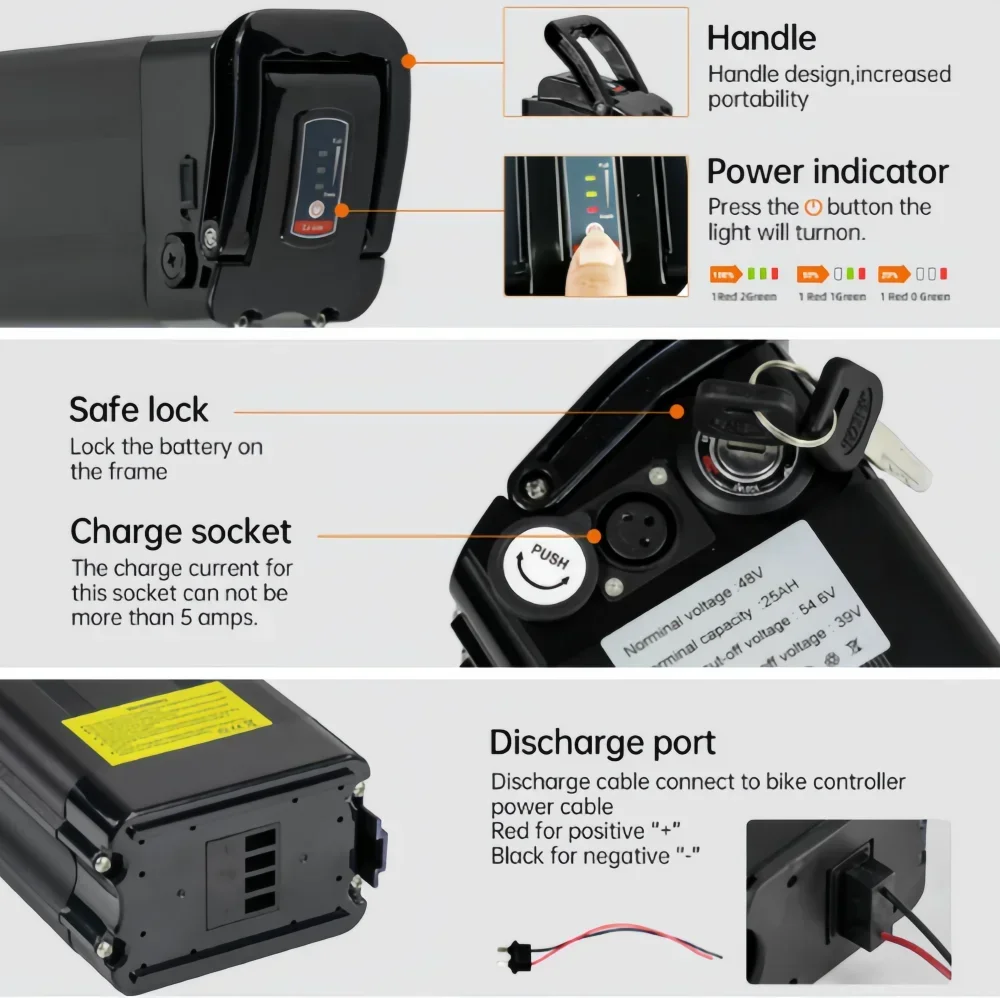 100% Original 36V 48V 40Ah High quality Silver Fish Style batteria，500W 750W 1000W High-power 18650 Lithium ion battery pack