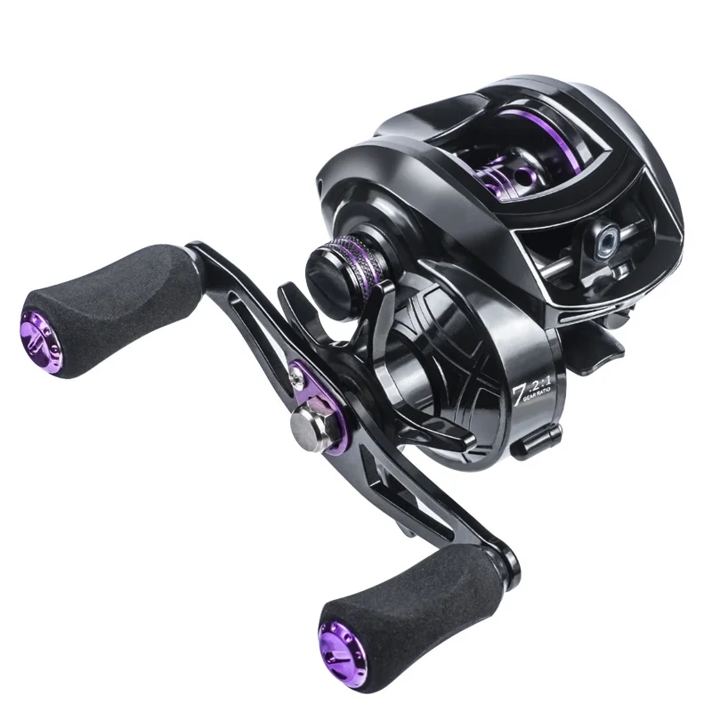 Baitcasting-Rollen, 7,2:1 Übersetzungsverhältnis, Rollen, Metallspule, maximale Zugkraft, 10 kg, Trolling-Rolle für Süßwasser-Mist-Angeln, Pesca