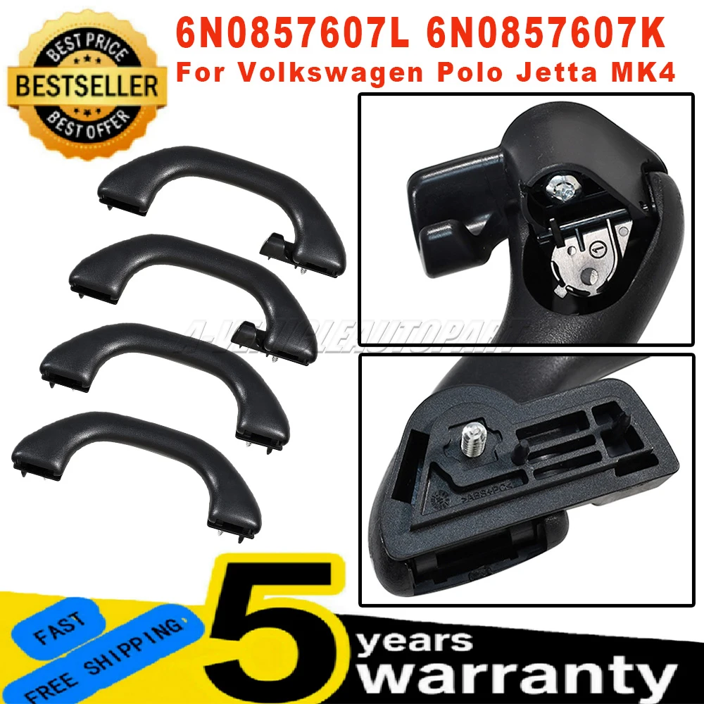

6N0857607K 6N0857607L для VW Polo Jetta MK4, новый 4-комп. комплект для замены внутренней потолочной ручки на крышу, черный, автомобильные аксессуары из АБС-пластика