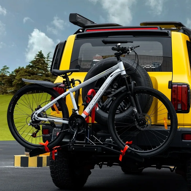 Car Tailgate Bicycle Rack for Great Wall GWM WEY Tank 300 Tow Hitch-Mounted Foldable Rear Bike Carrier Modification Accessories
