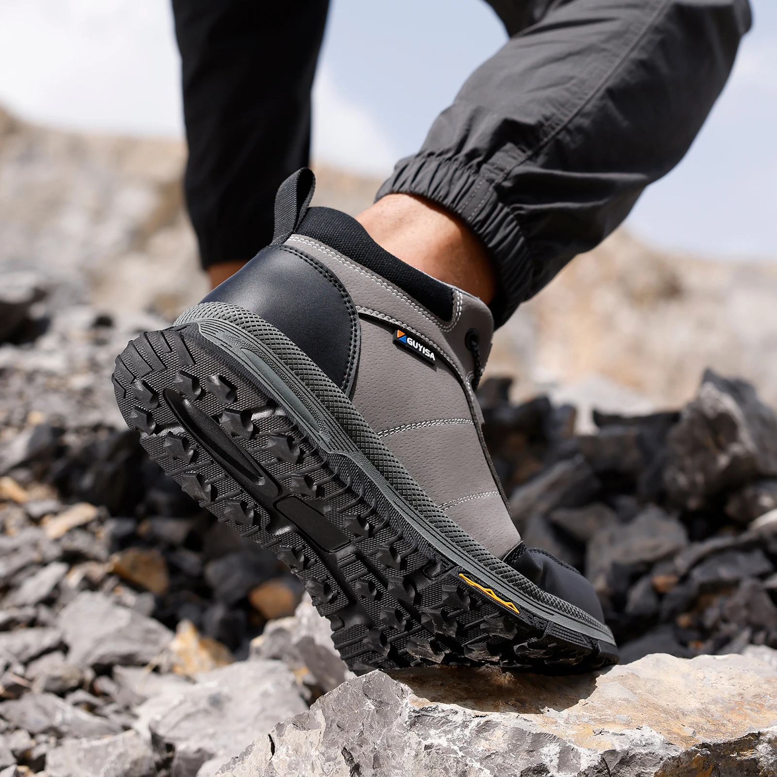 GUYISA Safety Shoes Work Shoes High cut Waterproof Anti Smashing & Anti Piercing 3108F