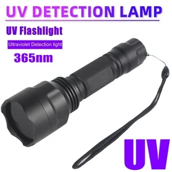 C8 30W 365nm UV Flashlight LED Ultraviolet Torch Ultra Violet Lights black mirror Inspection Lamp Pet Urine Stain 18650 Lantern