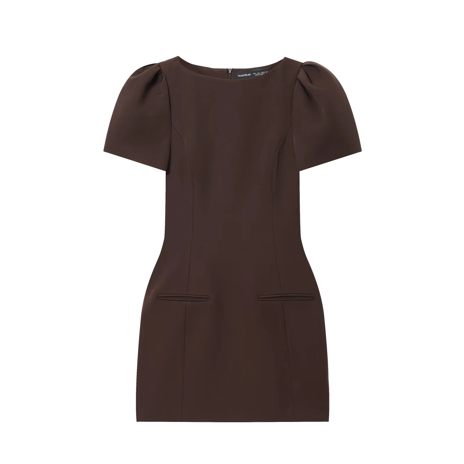 เดียบาเอ ชุดเดรสสั้นสไตล์ฝรั่งเศสแบบเฮปเบิร์น คอเดี่ยว แขนสั้น จับจีบ มีกระเป๋า สำหรับผู้หญิง ฤดูหนาว