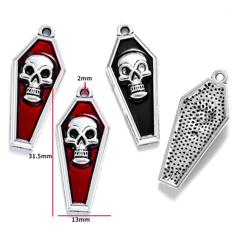 5Pcs Antique Silver Color Gothic Catholic Heart Charms
