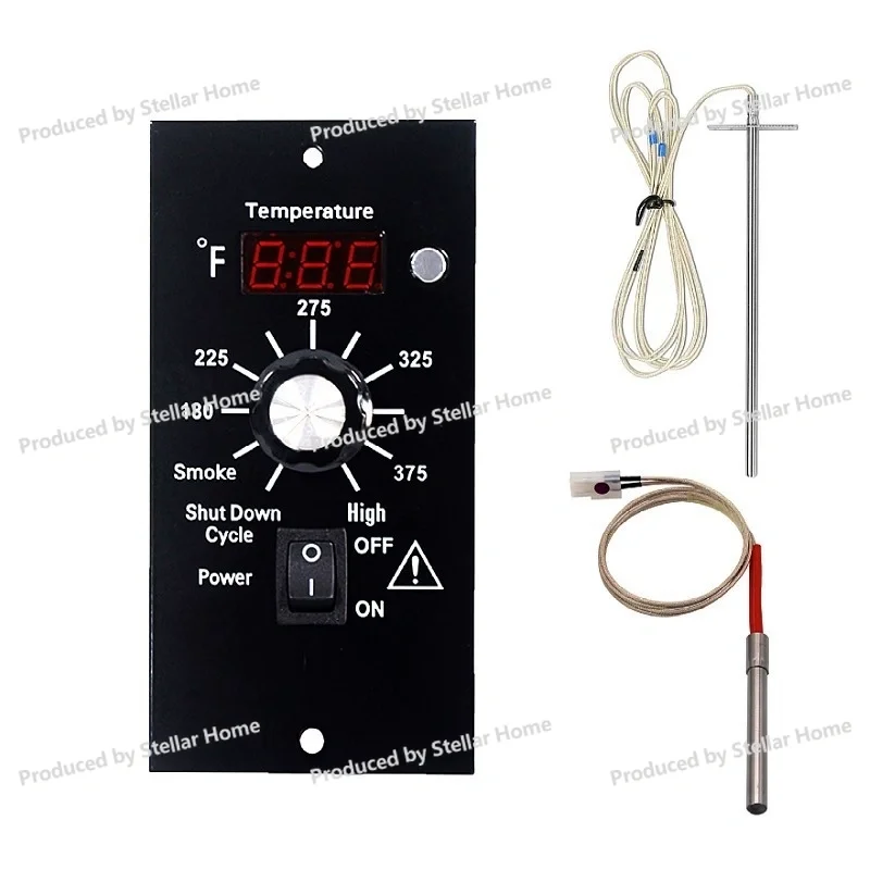 Controlador de sistema de estufa de pellets con virutas de madera, pantalla Digital, Sensor de temperatura integrado