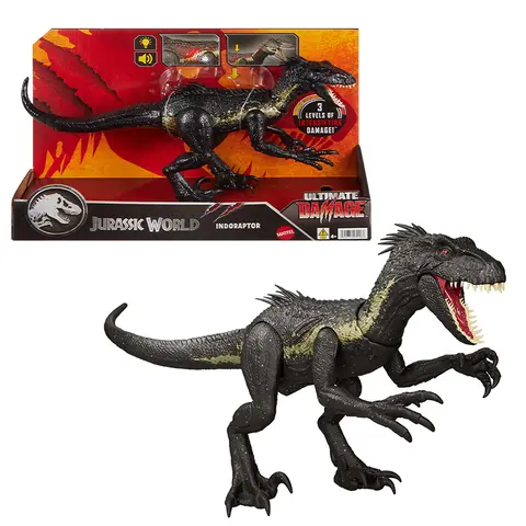 Jurassic World Ultimate Damage Scorpios Rex Indoraptor Dinosaur Figure Interactive Model with Sound and Light Boy Birthday Gifts