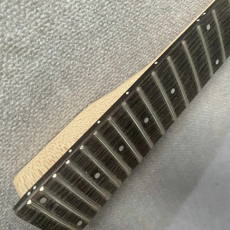 JN177 Manico per chitarra elettrica senza testa 24 tasti Mano destra 648MM Lunghezza bilance Acero + palissandro Fai da te e sostituire le parti Vendita calda