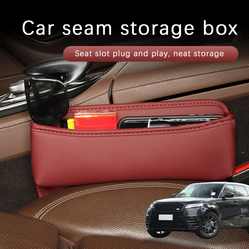 

Car Seat Gap Storage Box Driver Front Auto Seat Gap Filler Organizer Wallet Keys Card Storage Box For Range Rover Velar