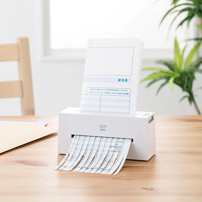 Low-Power Battery Electric Shredder Office Household Small Document Paper Shredder Mini Automatic Convenient Long Strip Shredder