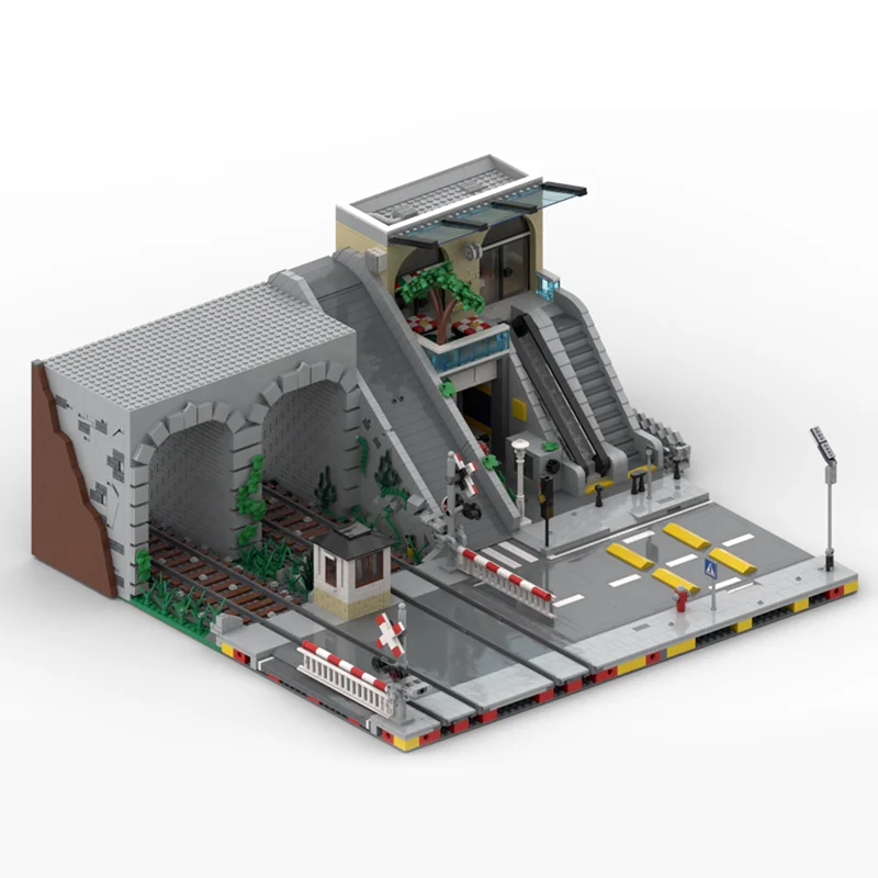 City Hot Selling Street View Moc Modular Subway Entrance Little MallDIY creative ideas Children Toy birthday Gift Blocks