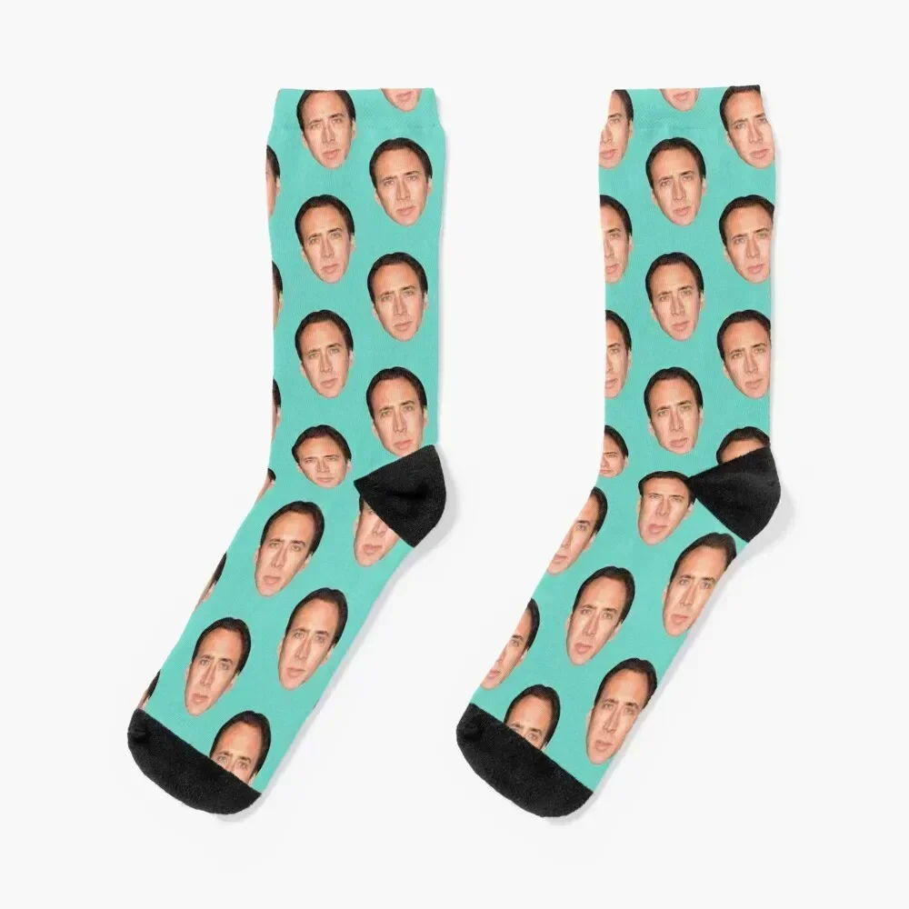 

Nicolas Cage Head Socks football Christmas Girl'S Socks Men's