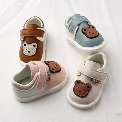 Baby Girls Boys Leather Shoes Newborn Soft Sole Walking Shoes Infant Toddler Rubber Non-slip First Walkers Comfort Kids Sneakers