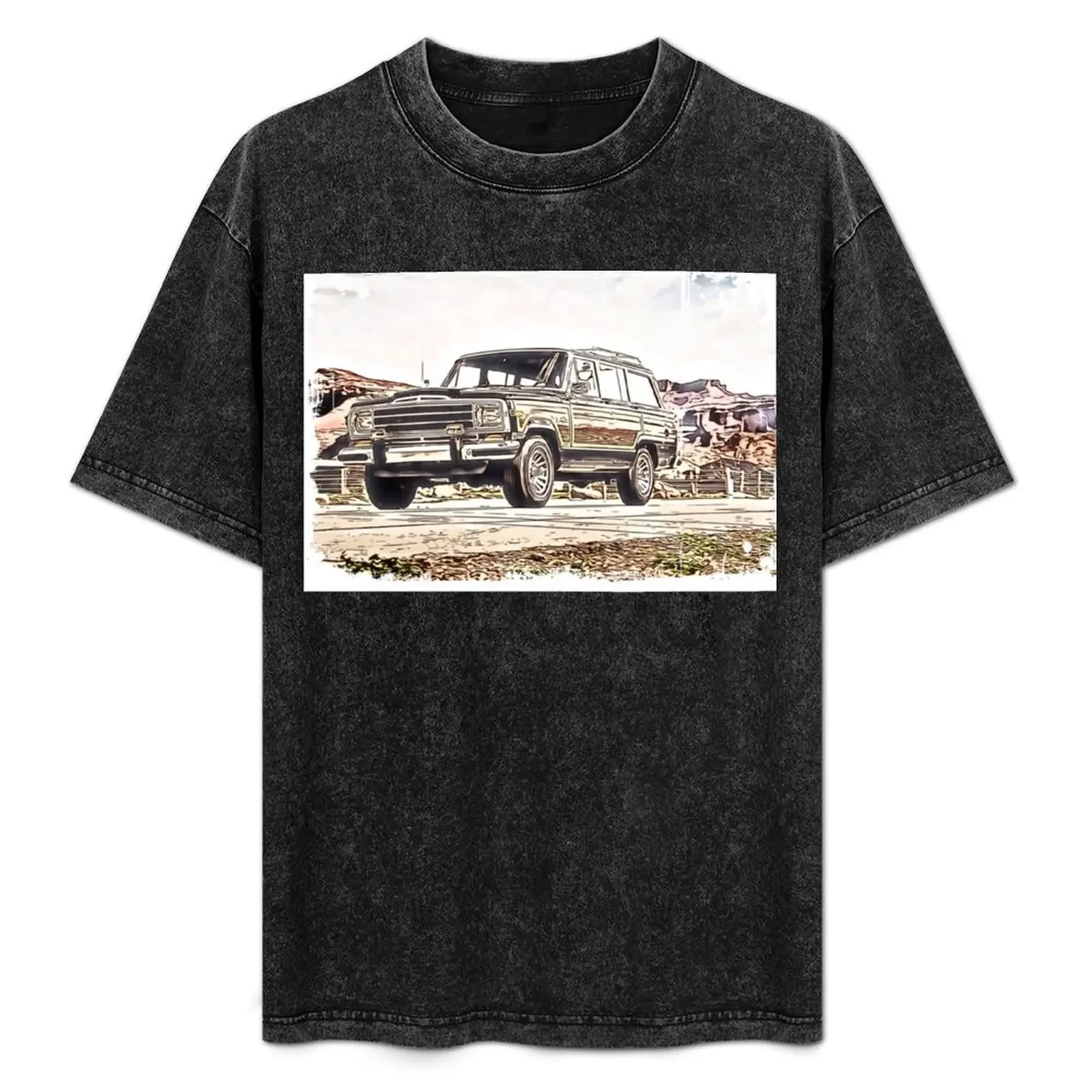 

Grand Wagoneer watercolor T-Shirt t shirts for man cotton soft anime t shirts oversize T-Shirt