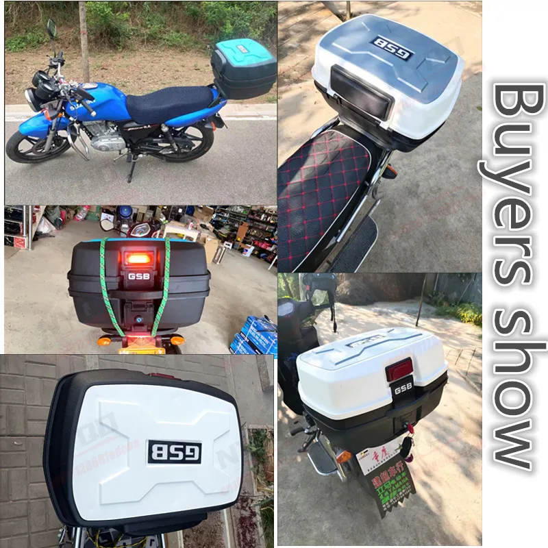 GSB Motorcycle Trunk Universal Boot Large Thickened Electric Battery Car Storage Box Scooter Car Toolbox Waterproof