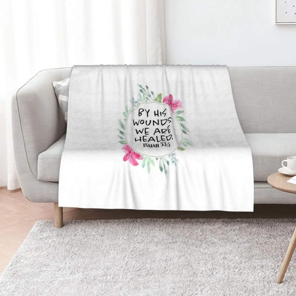 By His Wounds we are healed - Scripture Art Throw Blanket Sofa Quilt halloween For Baby Warm Bed Blankets