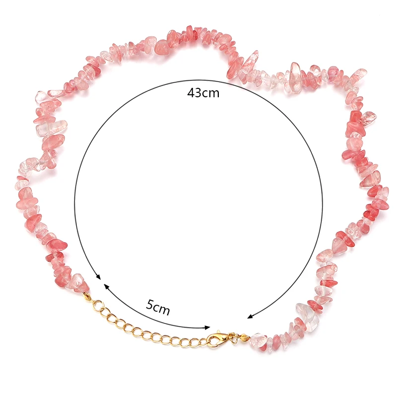 Natural Stone Choker Necklace Irregular Healing Gravel Aquamarines Crystal Quartz Chip Beads Necklace For Women Jewelry