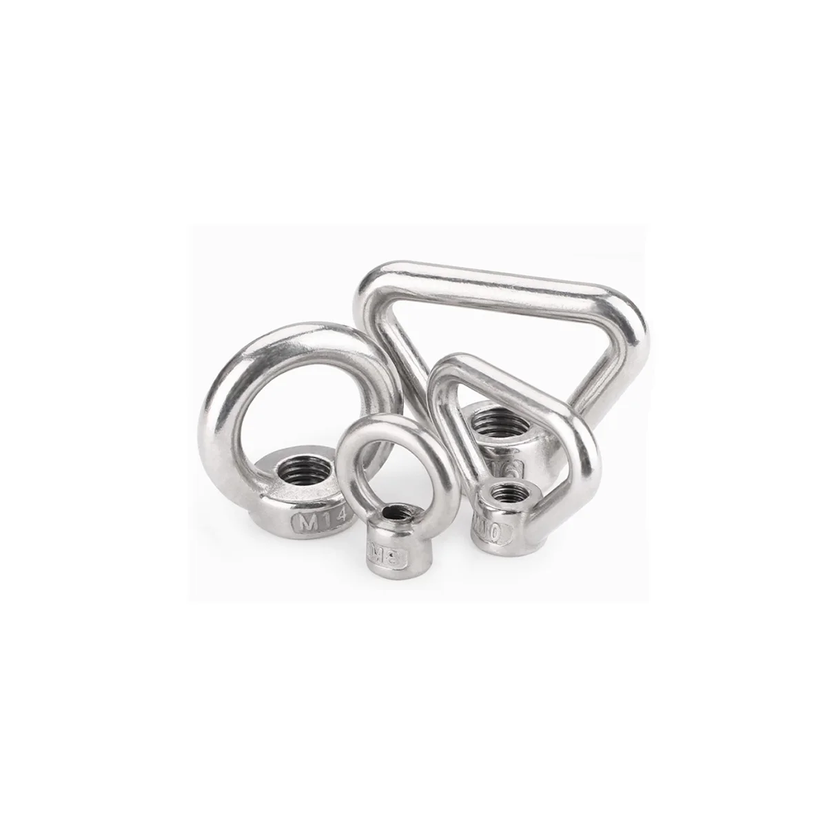 304 Stainless Steel Lifting Ring Nut / Circular Screw Cap Triangular Ring Hand  Nut  Fastener M3M4M8M12-M24