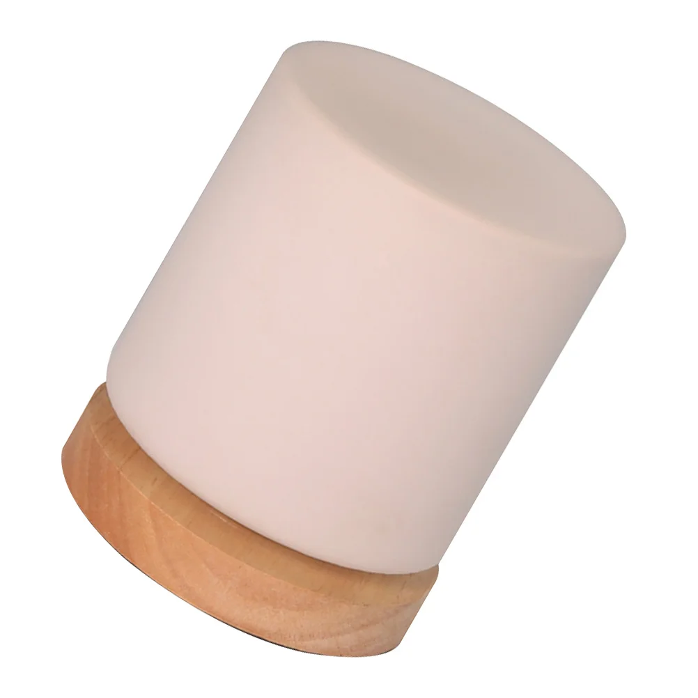 

Solid Wood Glass Bedside Lamp Modern Desk Lamp Warm Night Light Decorative Bedroom Desktop Lighting for Home Office