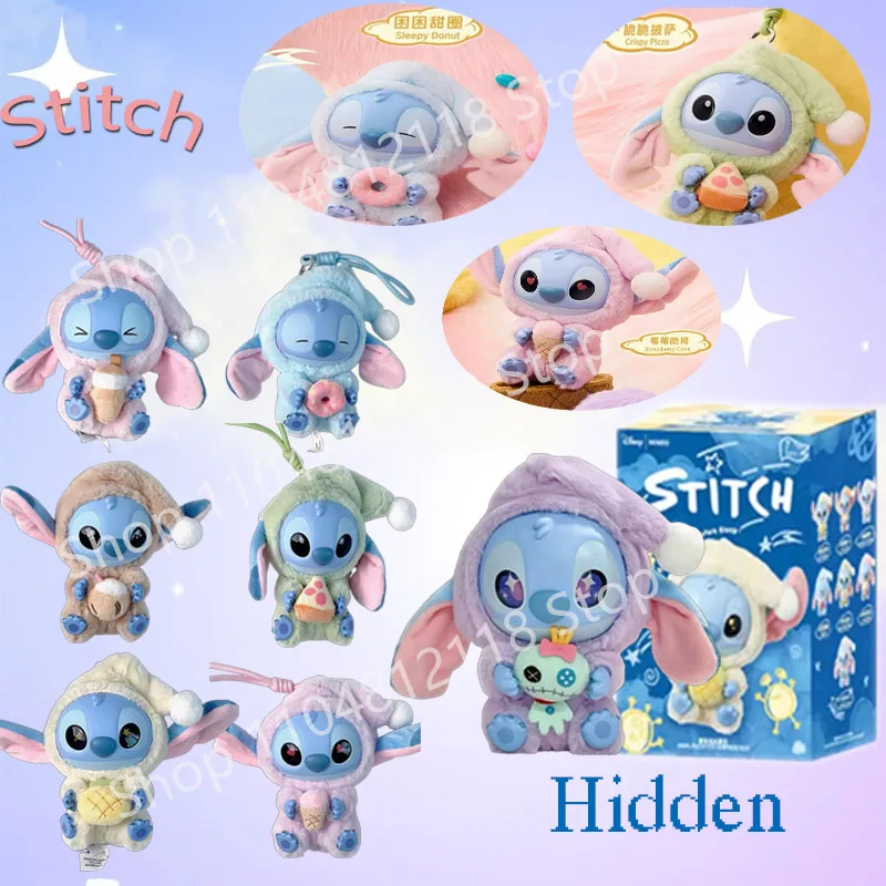 

Disney New Stitch Eat Some Thing Before Sleep Series Виниловая слепая коробка Сумка Подвеска Милая плюшевая кукла Mystery Box Игрушка-сюрприз Подарки
