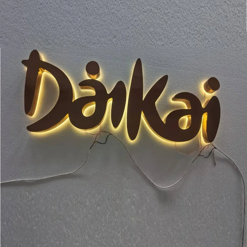 Factory Outlet Outdoor Rose Gold color backlit Stainless steel led letter shop signs,rear lighted store LED channel letters