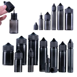 100Pcs 10ml-20ml PET Plastic Empty Dropper Bottles Liquid Eye Clear Black Water Oils Vials Containers Long Tip Cap with Funnel