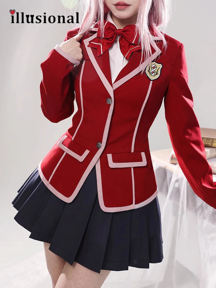 illusional Yuzuriha Inori Guilty Crown  Cosplay Costume Yuzuriha Inori JK School Uniform Dress Halloween Costumes