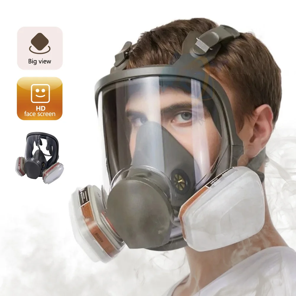 

6800 Anti-Fog Gas Mask for Industrial Painting, Safety Work Filter, Dust Proof Full Face Formaldehyde Protection Respirator