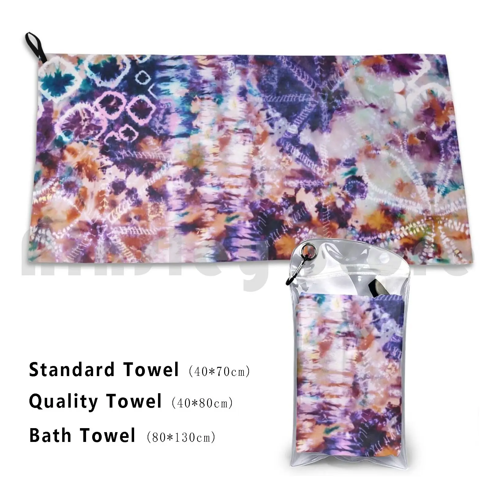 Tie-Dye Shibori Seascapes Bath Towel Beach Cushion Tie Dye Rainbow Acid Swirl Twirl Rollercoaster Merry Go