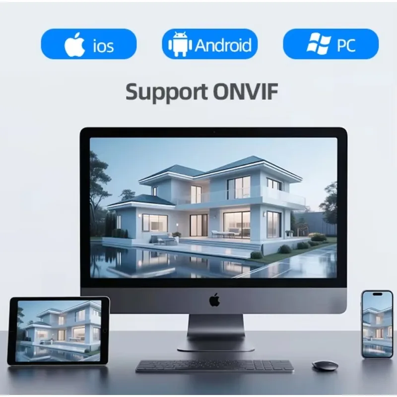 5MP HD الملونة IP رصاصة واي فاي كاميرا IR-CUT السيارات التبديل في يوم وليل CCTV مراقبة في الهواء الطلق اتجاهين كاميرات الصوت #5