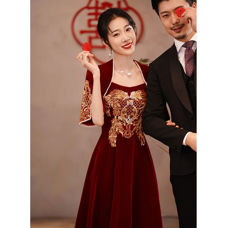 

Red Chinese Sle Wedding Dr Xisimery New 2026 Bridal Gown Evening Par Qipao Cus-Made Ceremony Celebration Dr