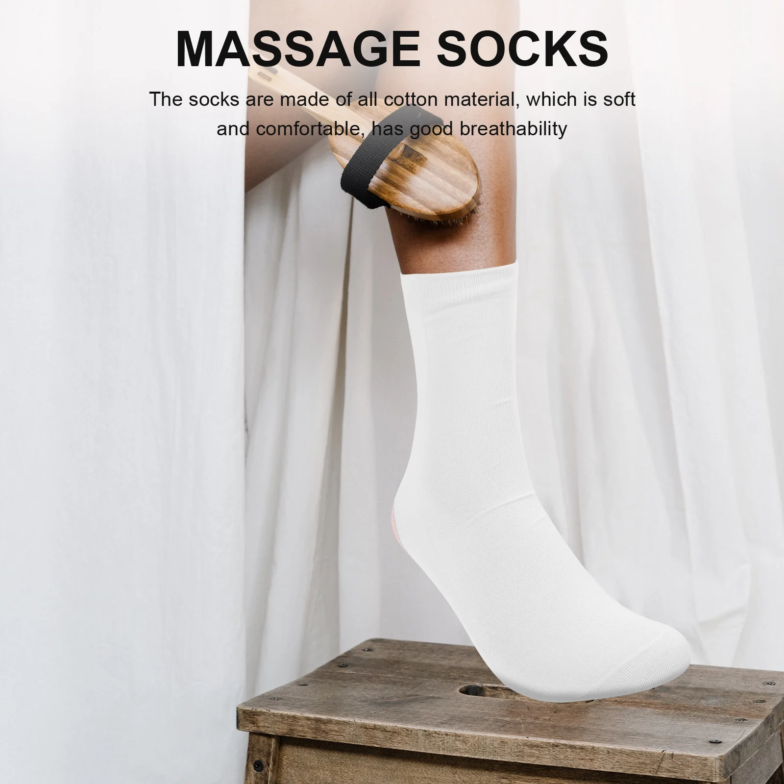 

1 комплект носков для акупрессуры, рефлексологические носки, мягкая дышащая ткань, массажный набор инструментов для ног, рефлексологический массажер для ног