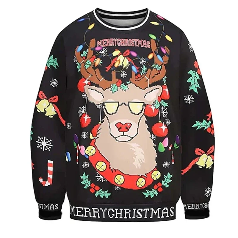 Die schönste Zeit für ein Bier – hässlicher Weihnachtspullover für Herren, bequemer, warmer Herbst- und Winterpullover, lustiger Weihnachtsparty-Pullover. – Detail 6