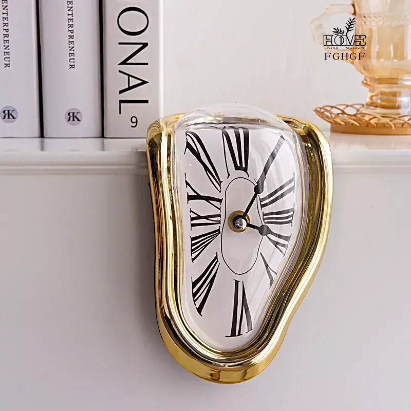 Surrealistic Melting Clock Silent Melting Wall Clock Salvadoran Dali Style Decorative Home Watch Office Shelf Table Gift