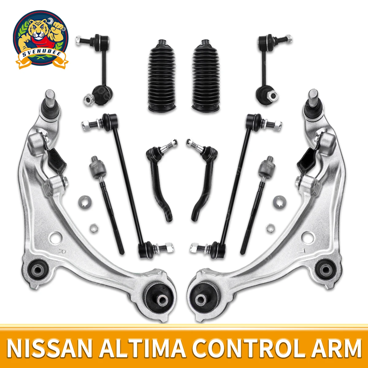 Svenubee 12PCS Front Lower Control Arm Bar Links Tie Rod Ends Kit for Nissan Altima 2007 2008 2009 2010 2011 2012 2013