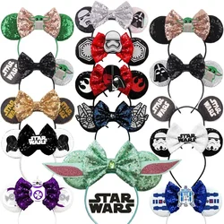 Disney-Marvel Star Wars Faixas auriculares para adultos e crianças, grugu, orelhas Master Yoda, arco feminino, meninas, acessórios para cabelo