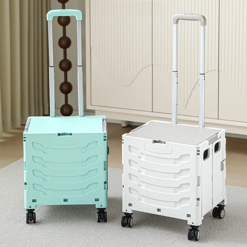 折りたたみ式ショッピングカート、屋外保管用プルロッド付き、多機能ポータブルショッピングカート、野菜購入カート、ステンレス製