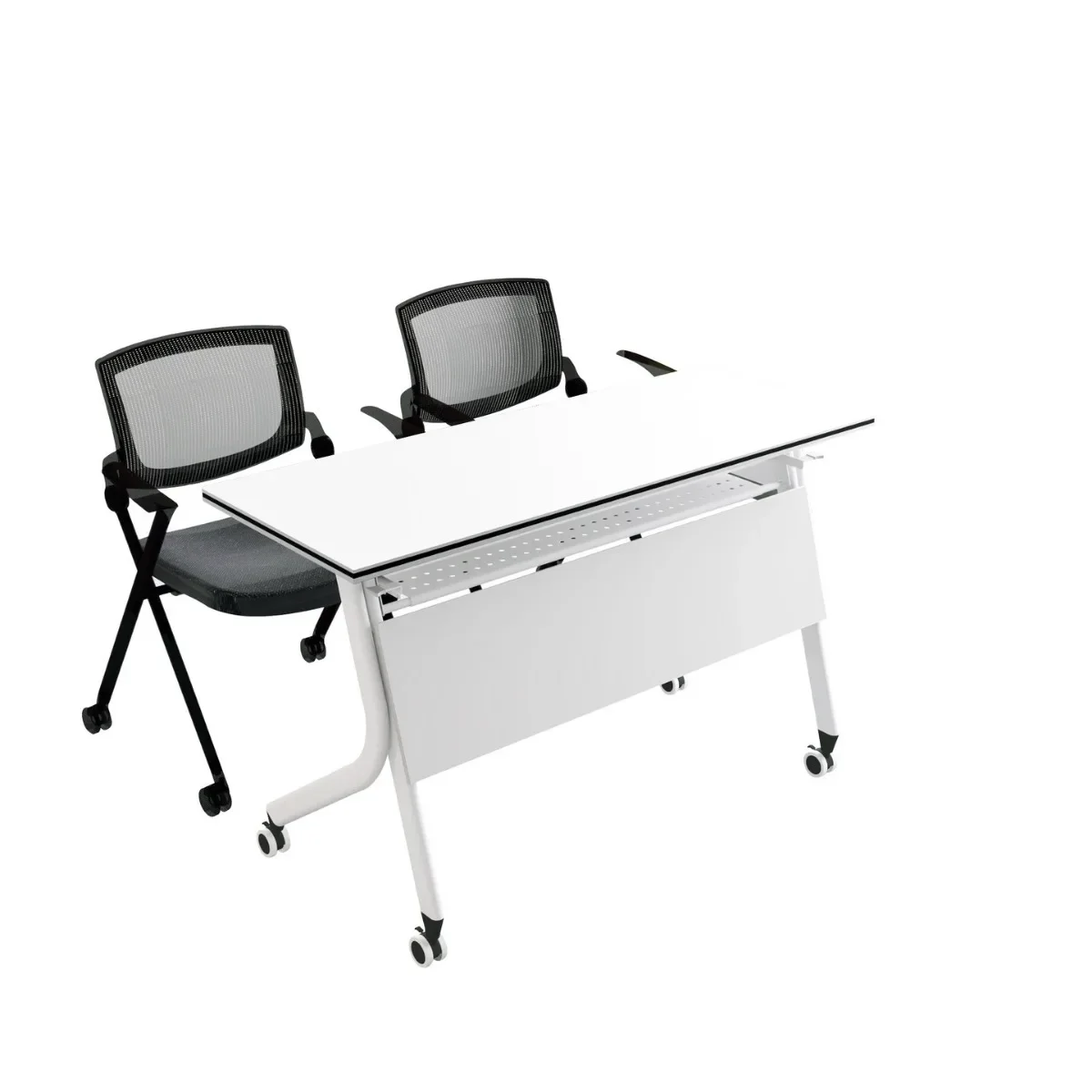 Folding Training and Tutoring Class Desks Conference Long Tables Movable Flaps and Splicable Office Desks