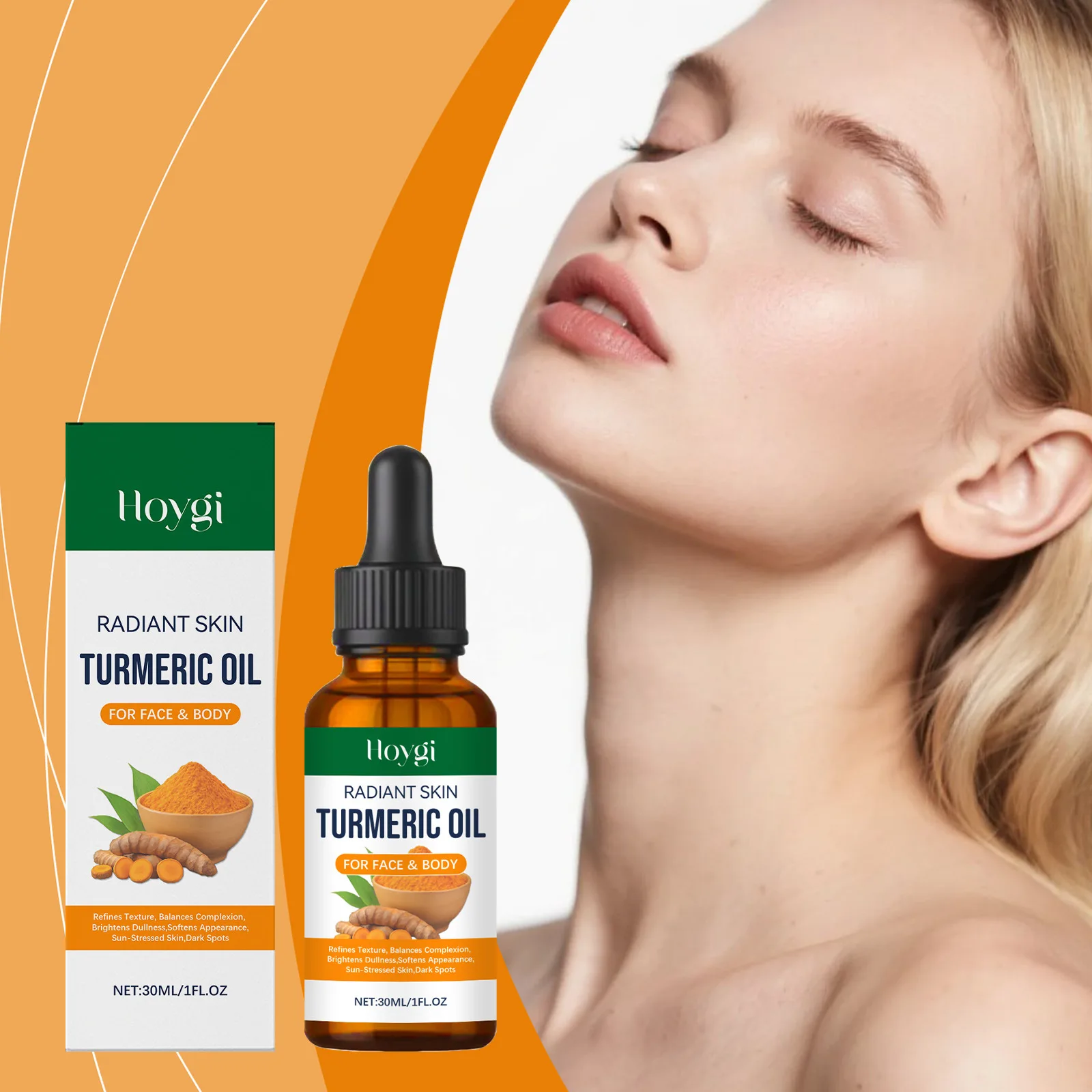 

Turmeric Facial Essential Oil Light Moisturizing Hydrating Brightening Skin Tone Softening Horny Nourishing Delicate Skin Care