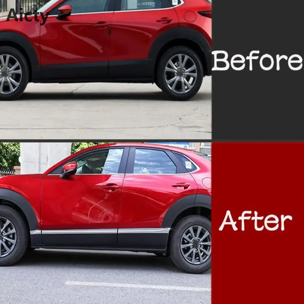 

For Mazda Cx30 Cx-30 2024 Chrome Stainless Steel Car Body Side Door Moulding Cover Trim Car Exterior Accessories Stylilng