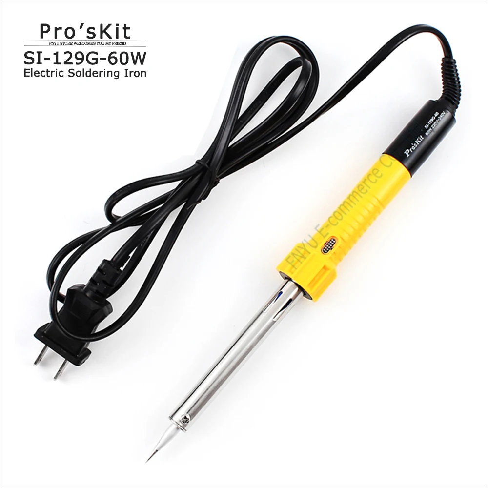 

Pro'skit 60W lead-free electric soldering iron SI-129G-60 ceramic+stainless steel tube heating core electric soldering iron