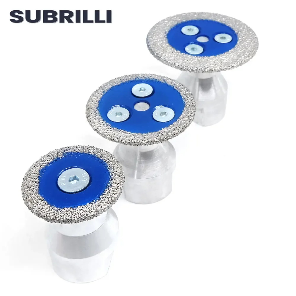 SUBRILLI 3 unids/set hoja de sierra de diamante disco de grabado de espeleología muela soldada al vacío con brida M14 o 5/8 "-11 30/40/50mm