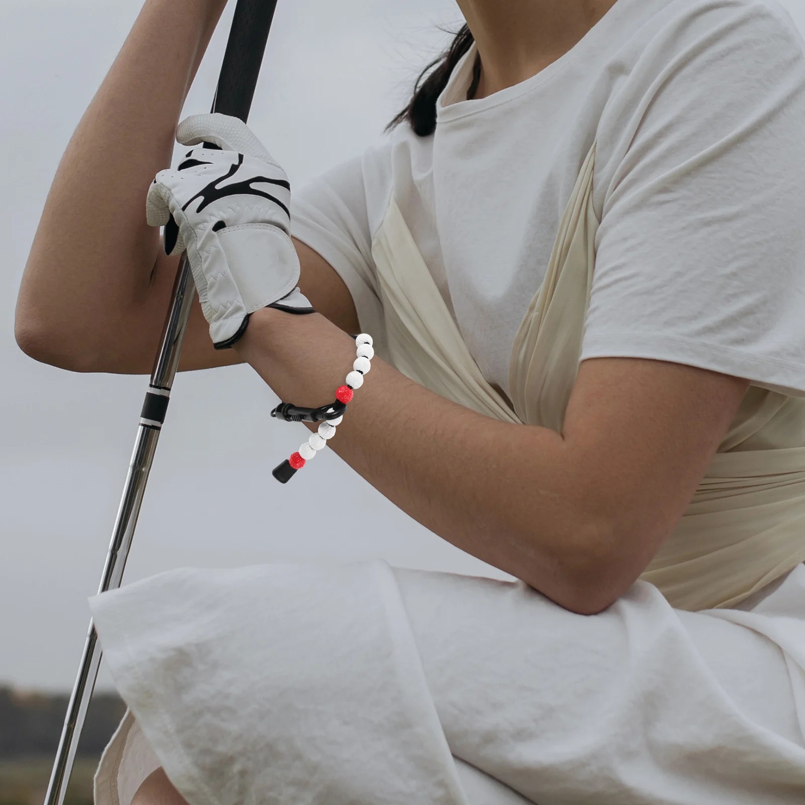 

2Pcs Golf Score Counter Plastic Beaded Golfing Stroke Counter Lightweight Portable Golfing Scoring Chain Golf Counters Clicker