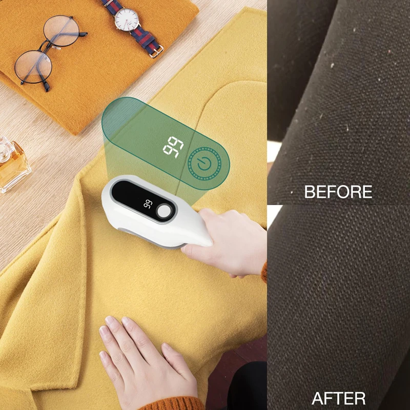 Hair Ball Trimmer Digital Display Long Battery Life Adjustment Shaving Machine Clothes Hair Remover Rechargeable Hair Remover